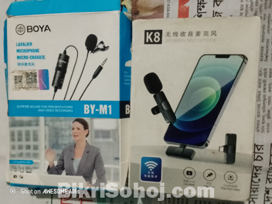 BOYA M1 LAVALIER এবং K8 Wireless MICROPHONE বিক্রি করা হবে
